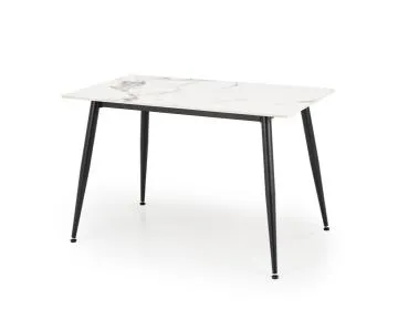 Stół EMILIO 120x80 biały marmur/czarny