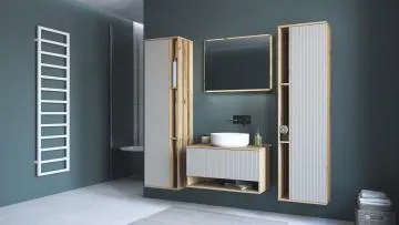 Szafka pod umywalkę AVIOLA 1S 80cm dąb artisan/kaszmirowy mat