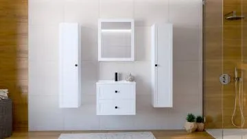 Szafka łazienkowa TORETO 1D 60cm biały mat z lustrem