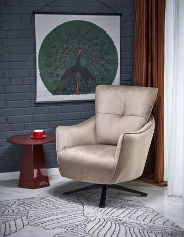 Fotel do salonu SCAMPI cappuccino obrotowy