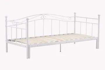 Łóżko metalowe ARIZA 180x200 białe wysuwane