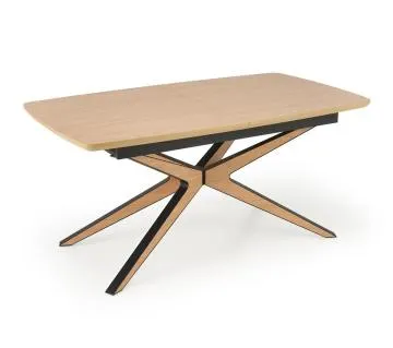 Stół rozkładany JAMES 160(220)x90 dąb naturalny/czarny