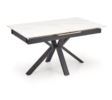 Stół rozkładany PLATAN 140(180)x85 biały marmur/czarny