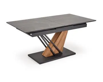 Stół rozkładany VOLANT 160(200)x90 czarny marmur/dąb złoty