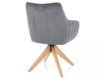Krzesło tapicerowane AZALIA D VELVET szare obracane