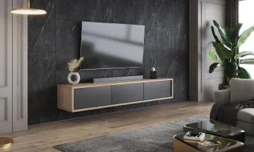 Szafka RTV FRIDA 3K 180cm dąb olejowany/antracyt