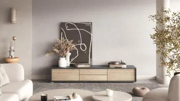 Szafka RTV FRIDA 2K2S 180cm antracyt/dąb olejowany