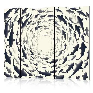 Parawan akustyczny Zwierzęta 225x172 cm 5-częściowy czarny