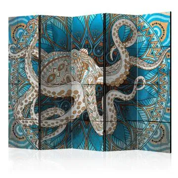 Parawan akustyczny Orient 225x172 cm 5-częściowy szary