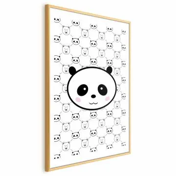 Plakat Pandy i niedźwiedzie 40x60 cm z ramą złotą z marginesem