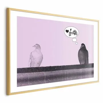 Plakat Zaloty 90x60 cm z ramą złotą z marginesem
