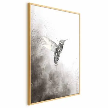 Plakat Etniczny koliber 40x60 cm z ramą złotą bez marginesu