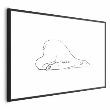 Plakat Leniwy niedźwiedź 42x29,7 cm z ramą czarną z marginesem