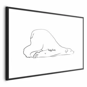 Plakat Leniwy niedźwiedź 42x29,7 cm z ramą czarną bez marginesu