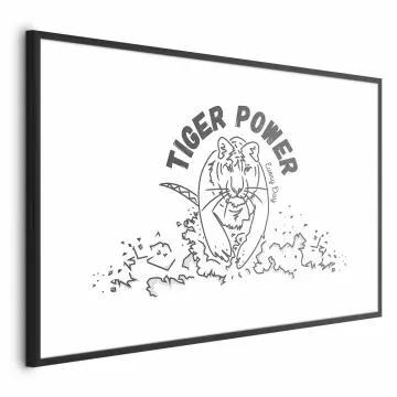 Plakat Tiger power 42x29,7 cm z ramą czarną z marginesem