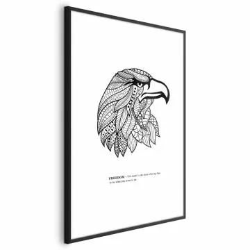 Plakat Orzeł wolności 21x30 cm z ramą czarną z marginesem