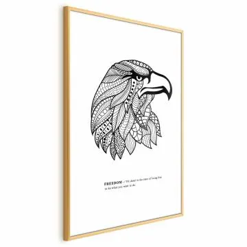 Plakat Orzeł wolności 40x60 cm z ramą złotą bez marginesu