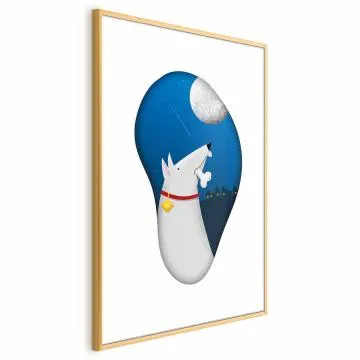 Plakat Psie marzenia 29,7x42 cm z ramą złotą z marginesem