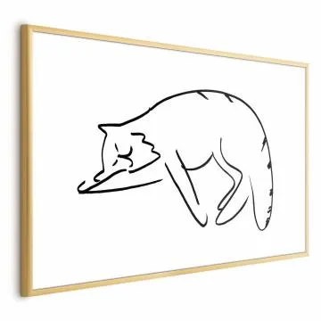 Plakat Kocie sny 60x40 cm z ramą złotą z marginesem