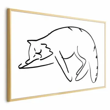 Plakat Kocie sny 60x40 cm z ramą złotą bez marginesu
