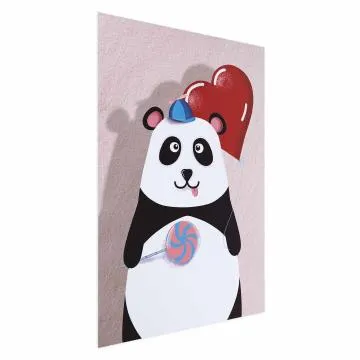 Plakat Panda z balonikiem 21x30 cm bez ramy bez marginesu