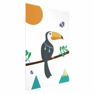 Plakat Tukan i motyle 60x90 cm bez ramy bez marginesu