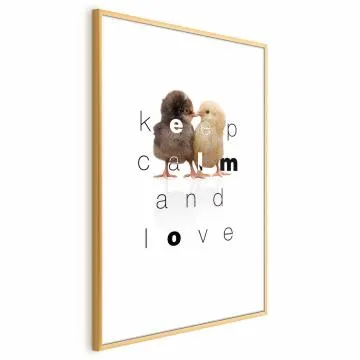 Plakat Keep Calm 21x30 cm z ramą złotą z marginesem