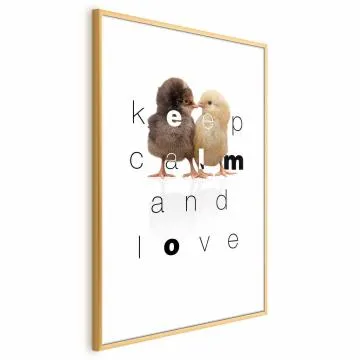 Plakat Keep Calm 21x30 cm z ramą złotą bez marginesu