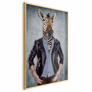 Plakat Zebra Ewa 60x90 cm z ramą złotą bez marginesu