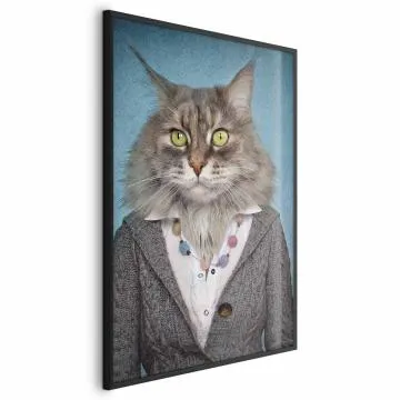 Plakat Pani kot 21x30 cm z ramą czarną bez marginesu