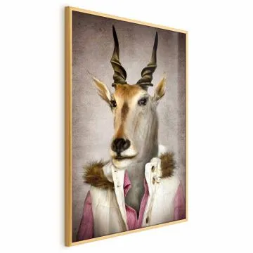 Plakat Antylopa 60x90cm z ramą złotą bez marginesu