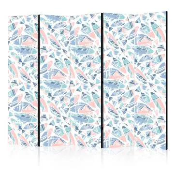 Parawan akustyczny Zwierzęta 225x172 cm 5-częściowy biały