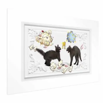 Plakat Kocia kłótnia 60x40 cm bez ramy z marginesem
