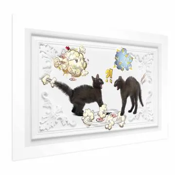 Plakat Kocia kłótnia 60x40 cm bez ramy bez marginesu