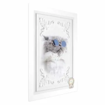 Plakat Kot w okularach 21x30 cm bez ramy bez marginesu