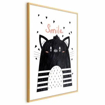 Plakat Smile 29,7x42 cm z ramą złotą z marginesem