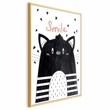 Plakat Smile 29,7x42 cm z ramą złotą bez marginesu