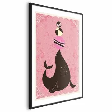 Plakat Foka 60x90 cm z ramą czarną z marginesem