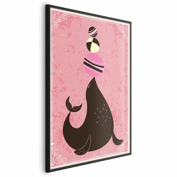 Plakat Foka 21x30 cm z ramą czarną bez marginesu