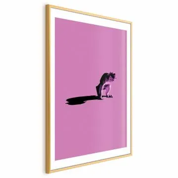Plakat Mała małpka 60x90 cm z ramą złotą z marginesem