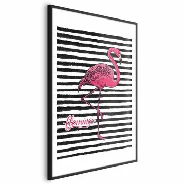 Plakat Flaming 60x90 cm z ramą czarną z marginesem