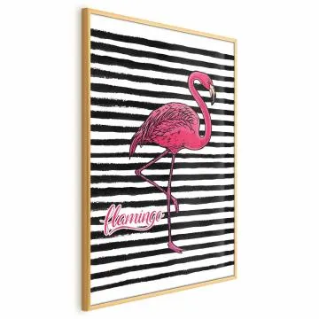 Plakat Flaming 60x90 cm z ramą złotą bez marginesu