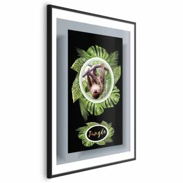 Plakat Leniwiec 21x30 cm z ramą czarną z marginesem