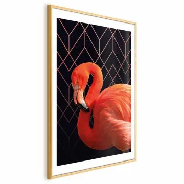 Plakat Flaming solo 40x60 cm z ramą złotą z marginesem