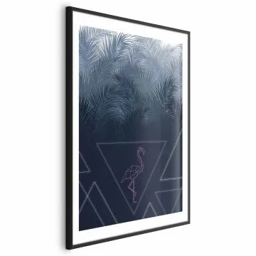 Plakat Geometryczny ptak 40x60 cm z ramą czarną z marginesem