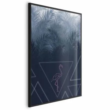 Plakat Geometryczny ptak 40x60 cm z ramą czarną bez marginesu