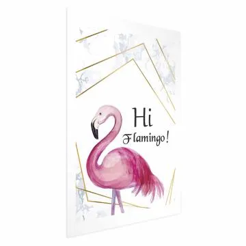 Plakat Hi flamingo 60x90 cm bez ramy z marginesem