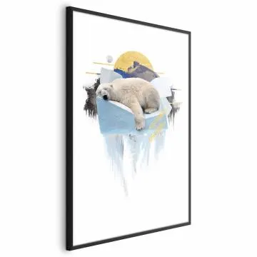 Plakat Niedźwiedź polarny 40x60 cm z ramą czarną bez marginesu