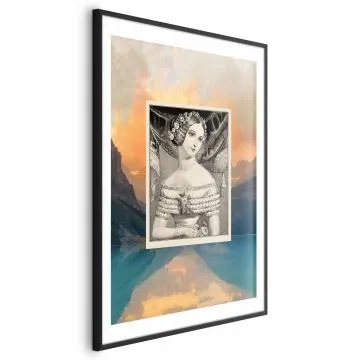 Plakat Retro portret 21x30 cm z ramą czarną z marginesem