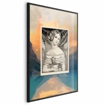 Plakat Retro portret 60x90 cm z ramą czarną bez marginesu